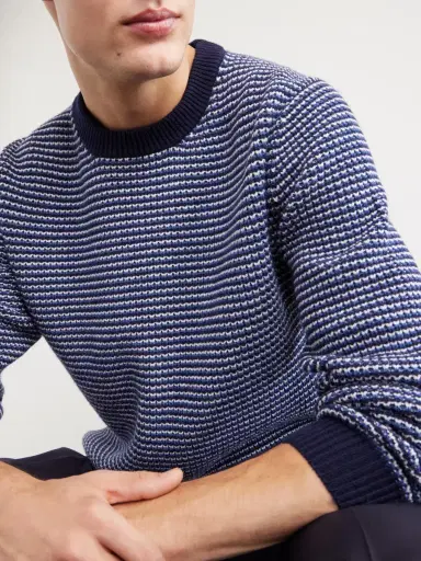 Lardini Striped Wool and Cashmere-Blend Sweater - Men | Thumbnail 5 Lardini Striped Wool and Cashmere-Blend Sweater - Men | Thumbnail 5