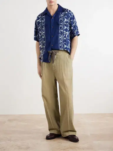 KAPITAL Okura Camp-Collar Printed Linen Shirt - Men | Thumbnail 2 KAPITAL Okura Camp-Collar Printed Linen Shirt - Men | Thumbnail 2