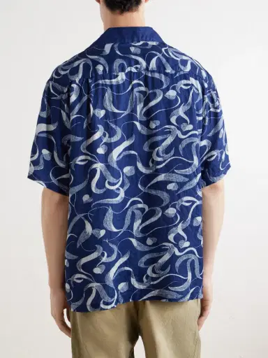 KAPITAL Okura Camp-Collar Printed Linen Shirt - Men | Thumbnail 4 KAPITAL Okura Camp-Collar Printed Linen Shirt - Men | Thumbnail 4