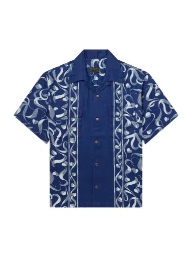 KAPITAL Okura Camp-Collar Printed Linen Shirt - Men | Thumbnail 1 KAPITAL Okura Camp-Collar Printed Linen Shirt - Men | Thumbnail 1