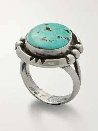 FOUNDWELL Vintage 1970s Sterling Silver Turquoise Ring - Men | Thumbnail 2 FOUNDWELL Vintage 1970s Sterling Silver Turquoise Ring - Men | Thumbnail 2