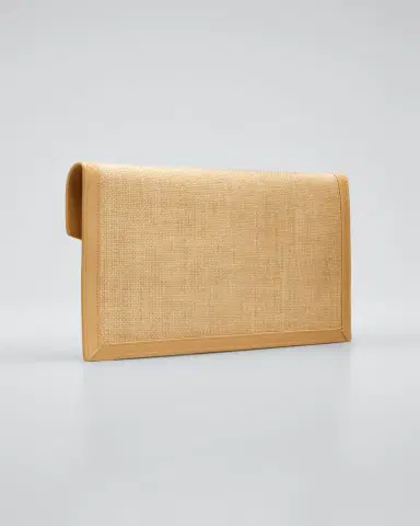 Saint Laurent Uptown Micro Raffia/Leather Envelope Flap Pouch Wallet | Thumbnail 3 Saint Laurent Uptown Micro Raffia/Leather Envelope Flap Pouch Wallet | Thumbnail 3
