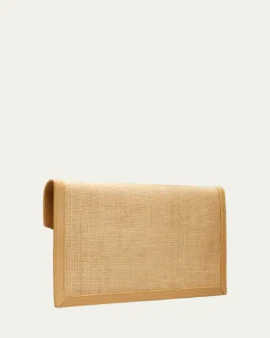 Saint Laurent Uptown Micro Raffia/Leather Envelope Flap Pouch Wallet | Thumbnail 7 Saint Laurent Uptown Micro Raffia/Leather Envelope Flap Pouch Wallet | Thumbnail 7
