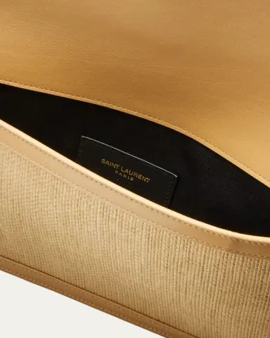 Saint Laurent Uptown Micro Raffia/Leather Envelope Flap Pouch Wallet | Thumbnail 8 Saint Laurent Uptown Micro Raffia/Leather Envelope Flap Pouch Wallet | Thumbnail 8