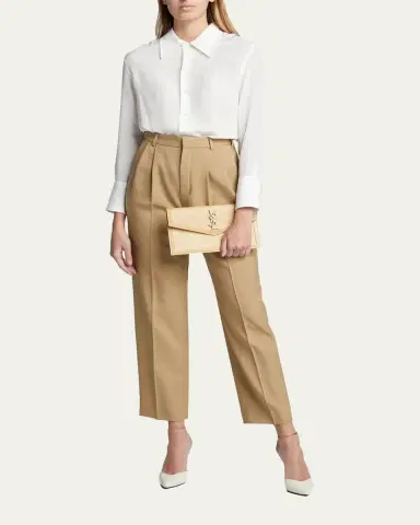 Saint Laurent Uptown Micro Raffia/Leather Envelope Flap Pouch Wallet | Thumbnail 9 Saint Laurent Uptown Micro Raffia/Leather Envelope Flap Pouch Wallet | Thumbnail 9
