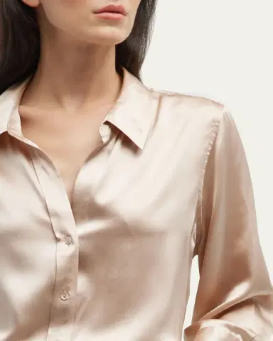L'Agence Dani Silk Satin 3/4-Sleeve Button-Down Blouse | Thumbnail 5 L'Agence Dani Silk Satin 3/4-Sleeve Button-Down Blouse | Thumbnail 5