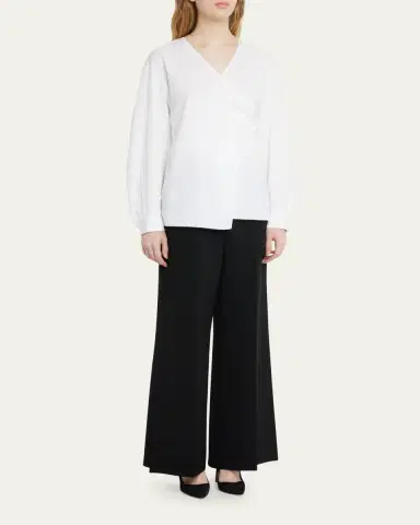 Lafayette 148 New York Stretch Cotton Wrap Blouse | Thumbnail 2 Lafayette 148 New York Stretch Cotton Wrap Blouse | Thumbnail 2