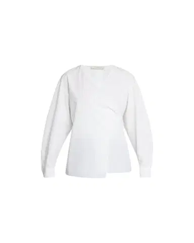 Lafayette 148 New York Stretch Cotton Wrap Blouse | Thumbnail 1 Lafayette 148 New York Stretch Cotton Wrap Blouse | Thumbnail 1