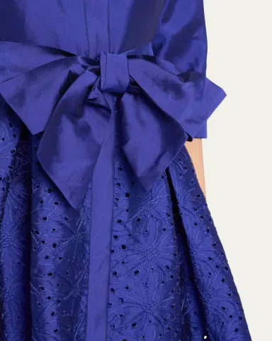 Rickie Freeman for Teri Jon Taffeta Shirt Dress w/ Eyelet Skirt | Thumbnail 5 Rickie Freeman for Teri Jon Taffeta Shirt Dress w/ Eyelet Skirt | Thumbnail 5