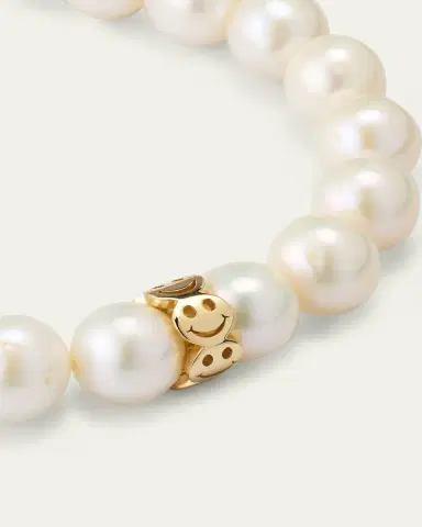 Sydney Evan 8mm Pure Happy Face Rondelle on Pearl Bracelet | Thumbnail 3 Sydney Evan 8mm Pure Happy Face Rondelle on Pearl Bracelet | Thumbnail 3