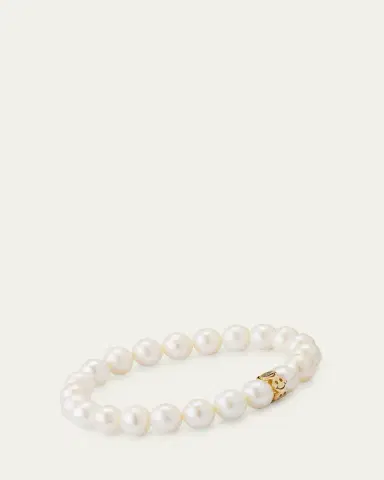 Sydney Evan 8mm Pure Happy Face Rondelle on Pearl Bracelet | Thumbnail 4 Sydney Evan 8mm Pure Happy Face Rondelle on Pearl Bracelet | Thumbnail 4