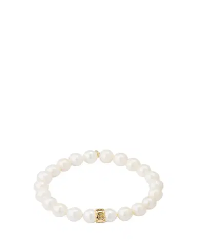 Sydney Evan 8mm Pure Happy Face Rondelle on Pearl Bracelet | Thumbnail 1 Sydney Evan 8mm Pure Happy Face Rondelle on Pearl Bracelet | Thumbnail 1