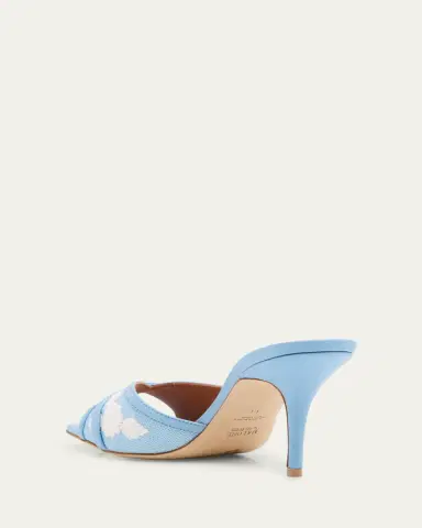 Malone Souliers Perla Raffia Leather Stiletto Slide Sandals | Thumbnail 4 Malone Souliers Perla Raffia Leather Stiletto Slide Sandals | Thumbnail 4