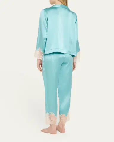 Josie Natori Lolita Cropped Lace-Trim Charmeuse Pajama Set | Thumbnail 11 Josie Natori Lolita Cropped Lace-Trim Charmeuse Pajama Set | Thumbnail 11