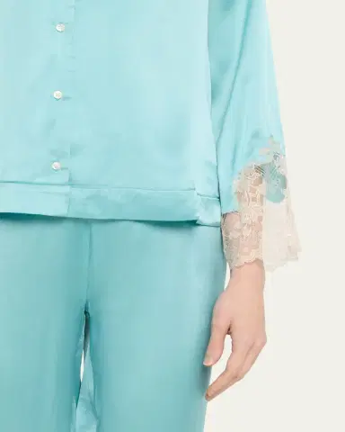 Josie Natori Lolita Cropped Lace-Trim Charmeuse Pajama Set | Thumbnail 13 Josie Natori Lolita Cropped Lace-Trim Charmeuse Pajama Set | Thumbnail 13