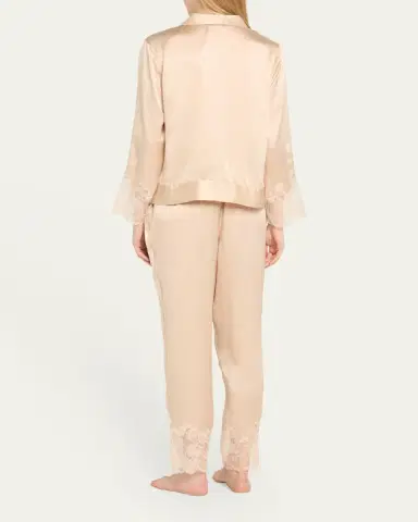 Josie Natori Lolita Cropped Lace-Trim Charmeuse Pajama Set | Thumbnail 3 Josie Natori Lolita Cropped Lace-Trim Charmeuse Pajama Set | Thumbnail 3