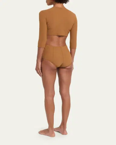 Lisa Marie Fernandez Crepe Cropped Cardigan | Thumbnail 3 Lisa Marie Fernandez Crepe Cropped Cardigan | Thumbnail 3