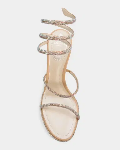 Rene Caovilla 80mm Cleo Embellished Leather Snake-Wrap Sandals | Thumbnail 4 Rene Caovilla 80mm Cleo Embellished Leather Snake-Wrap Sandals | Thumbnail 4