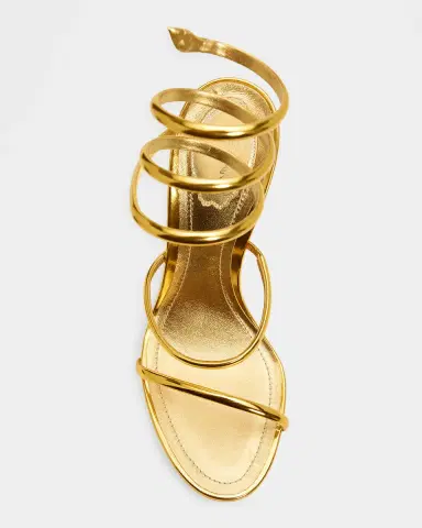 Rene Caovilla 130mm Metallic Leather Platform Snake-Wrap Sandals | Thumbnail 4 Rene Caovilla 130mm Metallic Leather Platform Snake-Wrap Sandals | Thumbnail 4