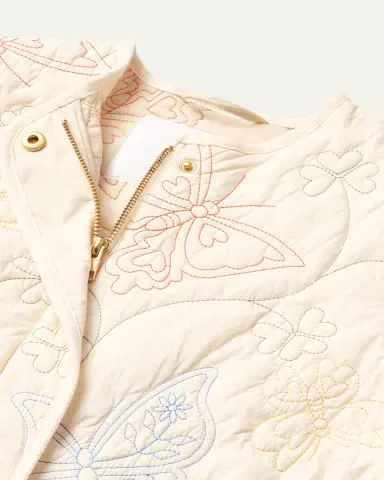 Molo Girl's Holley Embroidered Quilted Jacket, Size 8-16 | Thumbnail 3 Molo Girl's Holley Embroidered Quilted Jacket, Size 8-16 | Thumbnail 3