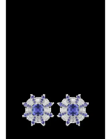 Paul Morelli Platinum Blue Sapphire and Diamond Ray Earrings | Thumbnail 2 Paul Morelli Platinum Blue Sapphire and Diamond Ray Earrings | Thumbnail 2