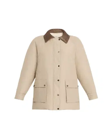 Brunello Cucinelli Leather-Collar Padded Cotton Techno Car Coat | Thumbnail 1 Brunello Cucinelli Leather-Collar Padded Cotton Techno Car Coat | Thumbnail 1