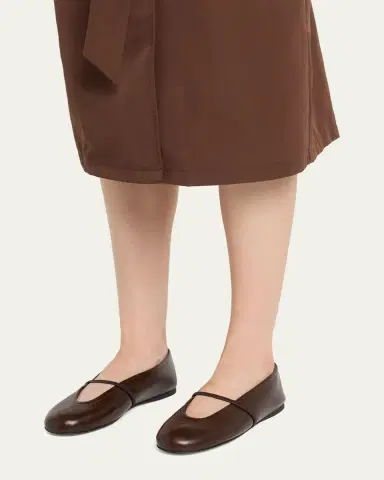 Miu Miu Logo Leather Ballerina Flats | Thumbnail 2 Miu Miu Logo Leather Ballerina Flats | Thumbnail 2