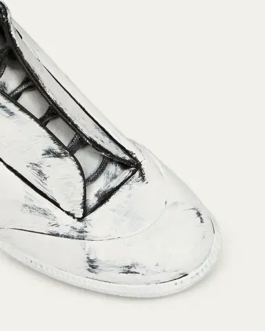 Maison Margiela Men's Future Bianchetto Leather Mid-Top Sneakers | Thumbnail 4 Maison Margiela Men's Future Bianchetto Leather Mid-Top Sneakers | Thumbnail 4