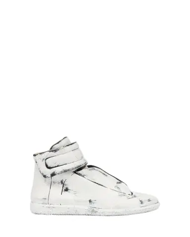Maison Margiela Men's Future Bianchetto Leather Mid-Top Sneakers | Thumbnail 1 Maison Margiela Men's Future Bianchetto Leather Mid-Top Sneakers | Thumbnail 1