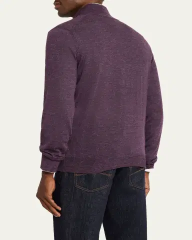 Brunello Cucinelli Men's Cashmere-Blend Quarter-Zip Sweater | Thumbnail 13 Brunello Cucinelli Men's Cashmere-Blend Quarter-Zip Sweater | Thumbnail 13