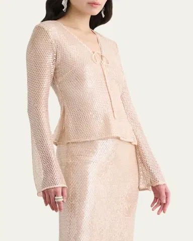 Toccin Zuri Sequined V-Neck Top | Thumbnail 4 Toccin Zuri Sequined V-Neck Top | Thumbnail 4