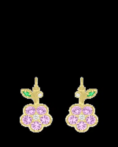Paul Morelli 18K Yellow Gold Wild Child Pink Sapphire Drop Earrings with Diamonds and Tsavorite | Thumbnail 2 Paul Morelli 18K Yellow Gold Wild Child Pink Sapphire Drop Earrings with Diamonds and Tsavorite | Thumbnail 2