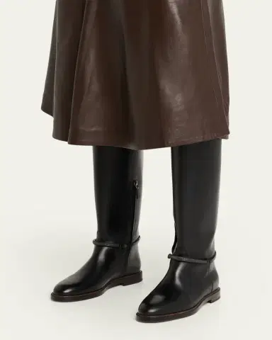 Brunello Cucinelli Leather Riding Boots w/ Monili | Thumbnail 2 Brunello Cucinelli Leather Riding Boots w/ Monili | Thumbnail 2