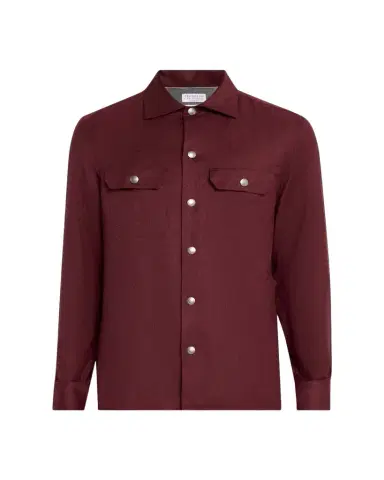 Brunello Cucinelli Men's Wool Snap-Front Overshirt | Thumbnail 1 Brunello Cucinelli Men's Wool Snap-Front Overshirt | Thumbnail 1