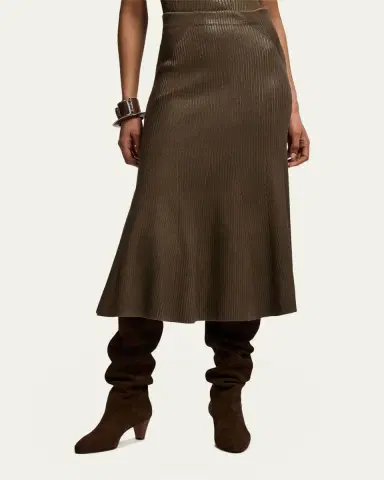 Ralph Lauren Collection Adrianna Foiled Rib-Knit Sweater Skirt | Thumbnail 4 Ralph Lauren Collection Adrianna Foiled Rib-Knit Sweater Skirt | Thumbnail 4