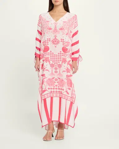 Verandah Drawstring Maxi Kaftan Coverup | Thumbnail 2 Verandah Drawstring Maxi Kaftan Coverup | Thumbnail 2