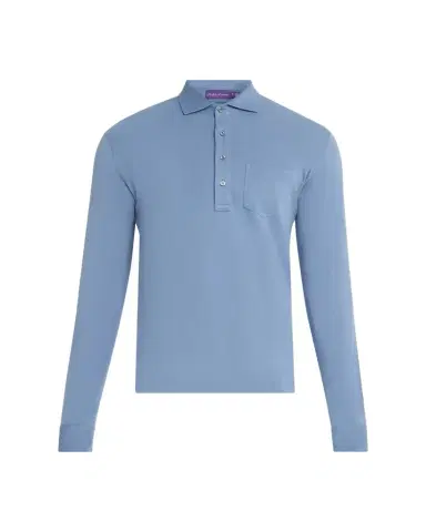 Ralph Lauren Purple Label Men's Cashmere and Silk Long-Sleeve Polo Shirt | Thumbnail 1 Ralph Lauren Purple Label Men's Cashmere and Silk Long-Sleeve Polo Shirt | Thumbnail 1