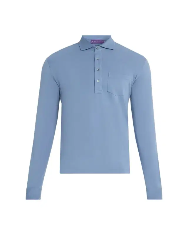 Men's Cashmere and Silk Long-Sleeve Polo Shirt Men's Cashmere and Silk Long-Sleeve Polo Shirt
