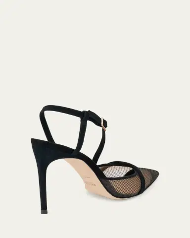 Malone Souliers Valeria 90mm Suede & Mesh Slingback Pumps | Thumbnail 3 Malone Souliers Valeria 90mm Suede & Mesh Slingback Pumps | Thumbnail 3