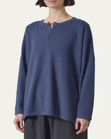Eskandar Slim Sleeve Cardigan - Mid Plus Length | Thumbnail 4 Eskandar Slim Sleeve Cardigan - Mid Plus Length | Thumbnail 4