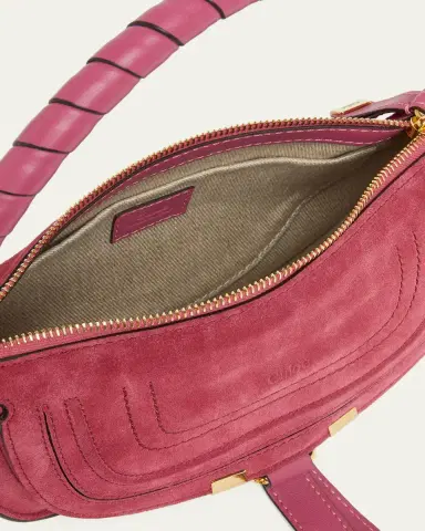 Chloe Marcie Mini Saddle Crossbody Bag in Suede | Thumbnail 7 Chloe Marcie Mini Saddle Crossbody Bag in Suede | Thumbnail 7