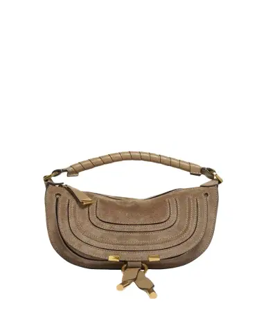 Chloe Marcie Mini Saddle Crossbody Bag in Suede | Thumbnail 1 Chloe Marcie Mini Saddle Crossbody Bag in Suede | Thumbnail 1