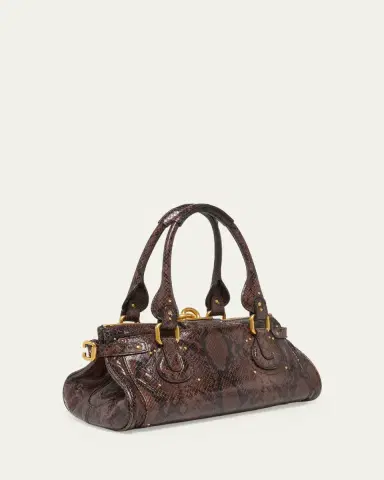 Chloe Paddington Python-Embossed Leather Top-Handle Bag | Thumbnail 3 Chloe Paddington Python-Embossed Leather Top-Handle Bag | Thumbnail 3