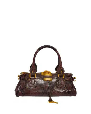 Chloe Paddington Python-Embossed Leather Top-Handle Bag | Thumbnail 1 Chloe Paddington Python-Embossed Leather Top-Handle Bag | Thumbnail 1