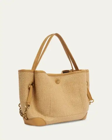 Chloe Clover Small Raffia-Effect Tote Bag | Thumbnail 3 Chloe Clover Small Raffia-Effect Tote Bag | Thumbnail 3