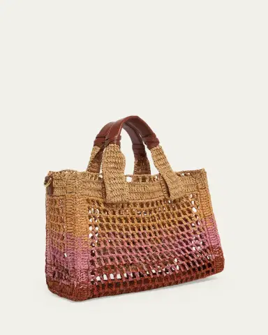 Chloe Summer Banana Ombre Crochet Raffia Tote Bag | Thumbnail 3 Chloe Summer Banana Ombre Crochet Raffia Tote Bag | Thumbnail 3