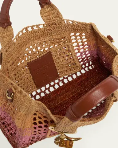 Chloe Summer Banana Ombre Crochet Raffia Tote Bag | Thumbnail 4 Chloe Summer Banana Ombre Crochet Raffia Tote Bag | Thumbnail 4