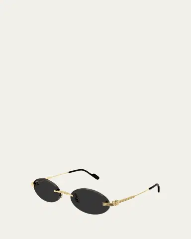 Cartier Men's Premiere de Rimless Oval Metal Sunglasses | Thumbnail 2 Cartier Men's Premiere de Rimless Oval Metal Sunglasses | Thumbnail 2