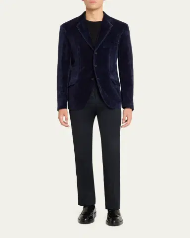 Jil Sander Men's Velvet Single-Breasted Jacket | Thumbnail 2 Jil Sander Men's Velvet Single-Breasted Jacket | Thumbnail 2