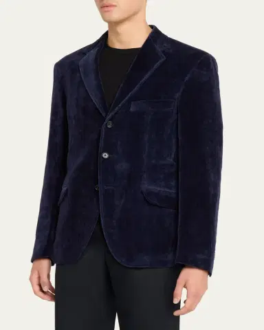 Jil Sander Men's Velvet Single-Breasted Jacket | Thumbnail 4 Jil Sander Men's Velvet Single-Breasted Jacket | Thumbnail 4